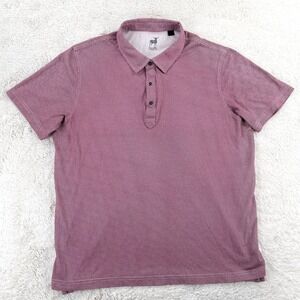 Raffi Polo Shirt Women's L Red Geometric Pattern‎ Short Sleeve Casual Cotton